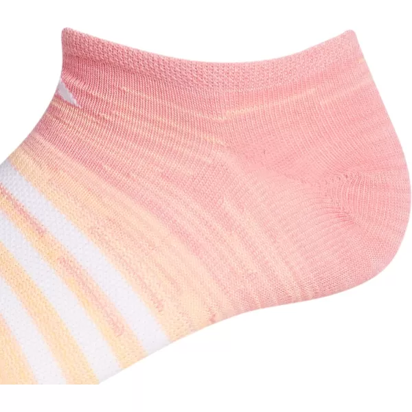 adidas KidsGirls Superlite No Show Socks 6PairHazy RoseHazy BlueWhite