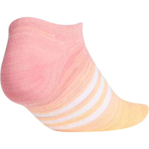 adidas KidsGirls Superlite No Show Socks 6PairHazy RoseHazy BlueWhite