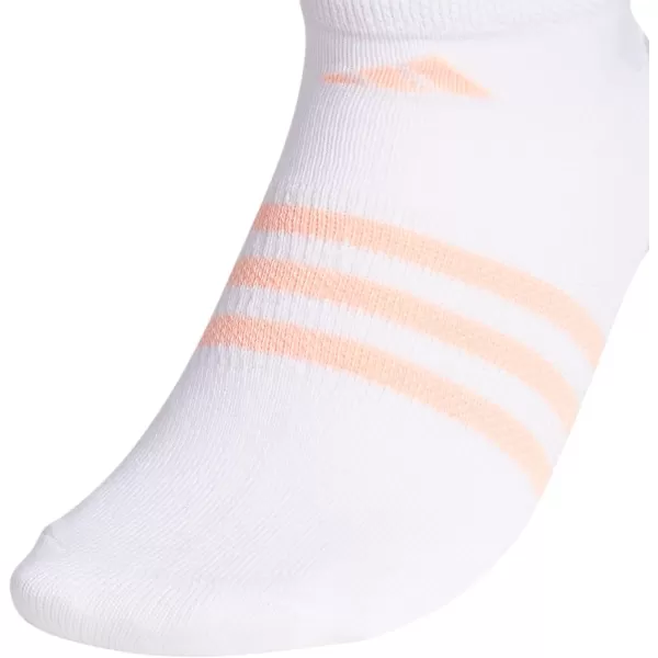 adidas KidsGirls Superlite No Show Socks 6PairWhiteHaze CoralClear Aqua Blue