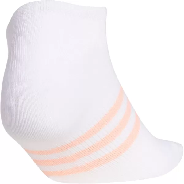 adidas KidsGirls Superlite No Show Socks 6PairWhiteHaze CoralClear Aqua Blue