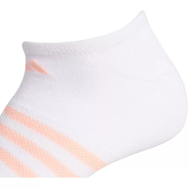 adidas KidsGirls Superlite No Show Socks 6PairWhiteHaze CoralClear Aqua Blue