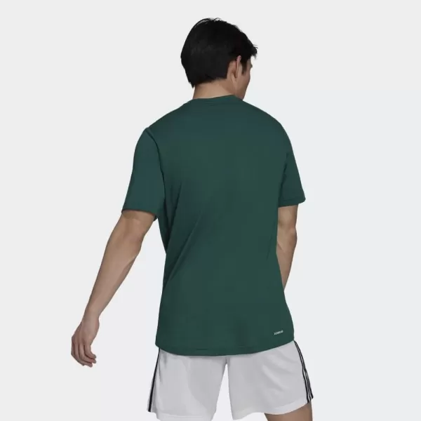 adidas Mens Aeroready Designed 2 Move Feelready Sport TeeCollegiate GreenWhite