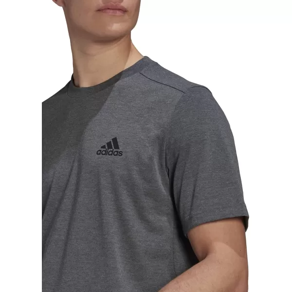 adidas Mens Aeroready Designed 2 Move Feelready Sport TeeDark Grey HeatherBlack