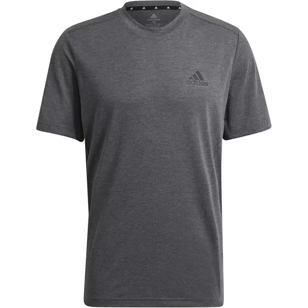 adidas Mens Aeroready Designed 2 Move Feelready Sport TeeDark Grey HeatherBlack