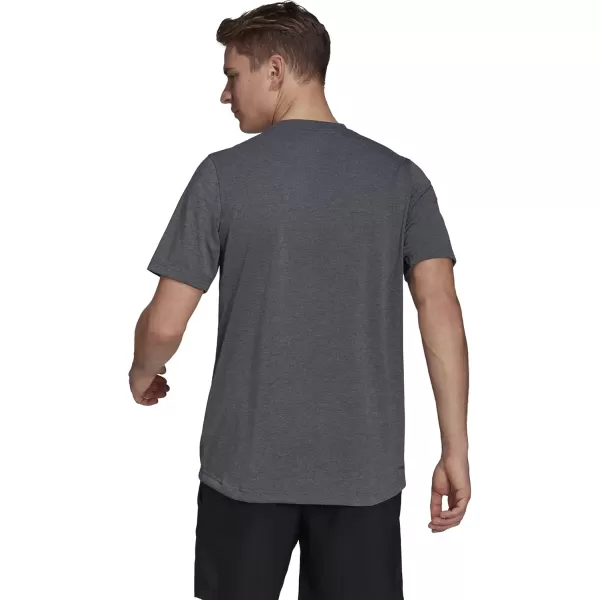 adidas Mens Aeroready Designed 2 Move Feelready Sport TeeDark Grey HeatherBlack