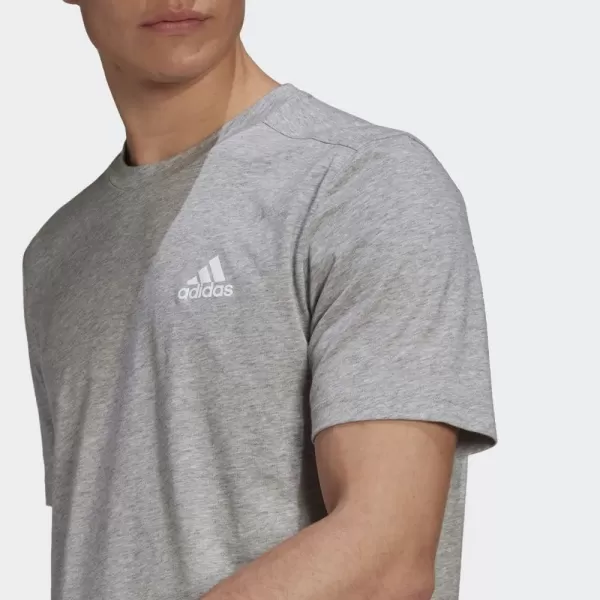 adidas Mens Aeroready Designed 2 Move Feelready Sport TeeMedium Grey Heather  White