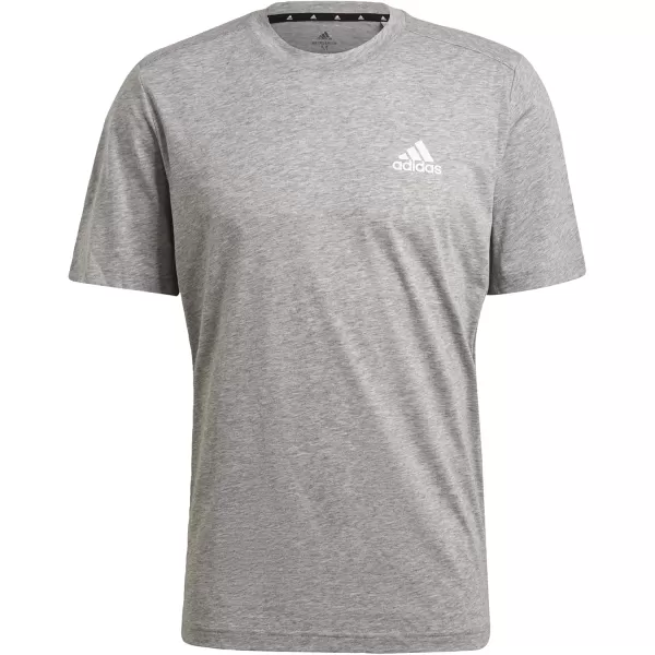 adidas Mens Aeroready Designed 2 Move Feelready Sport TeeMedium Grey Heather  White