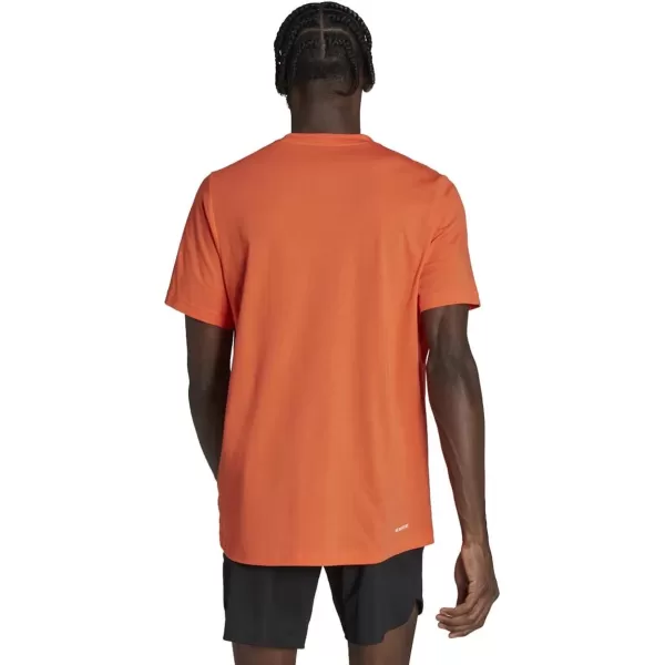 adidas Mens Aeroready Designed 2 Move Feelready Sport TeeSemi Impact OrangeWhite