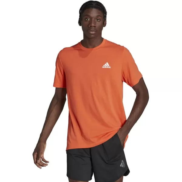 adidas Mens Aeroready Designed 2 Move Feelready Sport TeeSemi Impact OrangeWhite