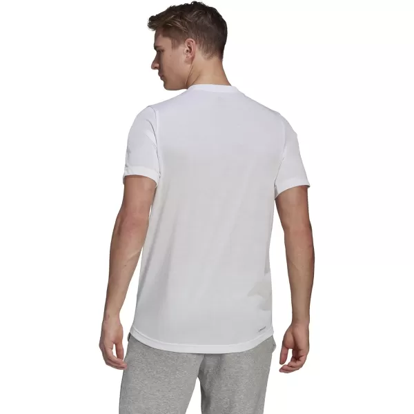 adidas Mens Aeroready Designed 2 Move Feelready Sport TeeWhiteBlack