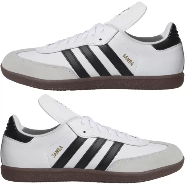 adidas Mens Samba Classic Soccer ShoeWhiteBlackWhite