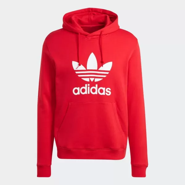 imageadidas Originals Mens Adicolor Essentials Trefoil HoodieBetter Scarlet