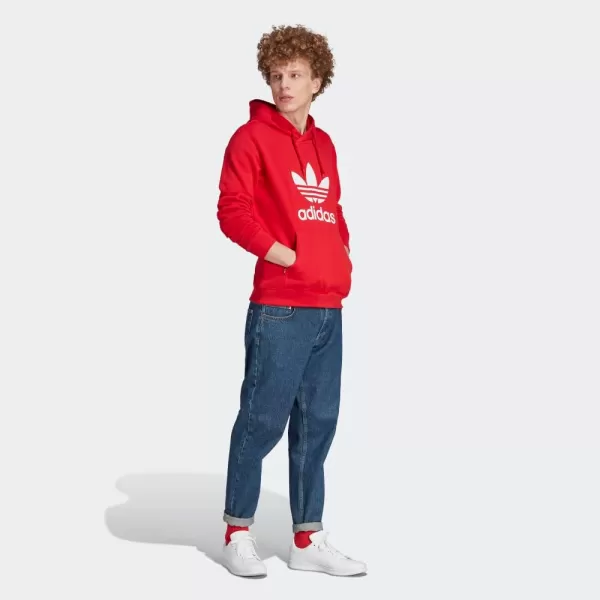 imageadidas Originals Mens Adicolor Essentials Trefoil HoodieBetter Scarlet