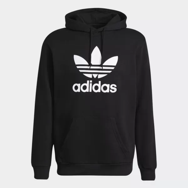 imageadidas Originals Mens Adicolor Essentials Trefoil HoodieBlackWhite 2021