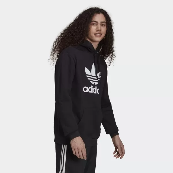 imageadidas Originals Mens Adicolor Essentials Trefoil HoodieBlackWhite 2021