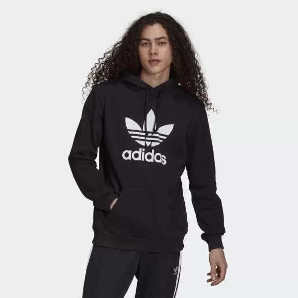 imageadidas Originals Mens Adicolor Essentials Trefoil HoodieBlackWhite 2021