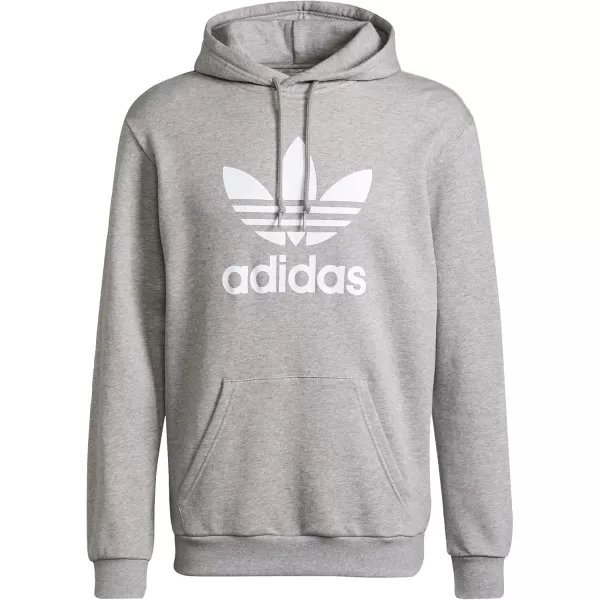 imageadidas Originals Mens Adicolor Essentials Trefoil HoodieMedium Grey HeatherWhite