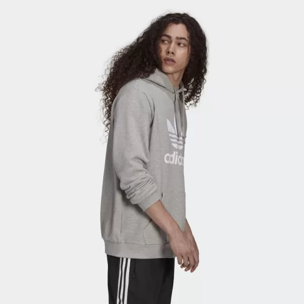 imageadidas Originals Mens Adicolor Essentials Trefoil HoodieMedium Grey HeatherWhite