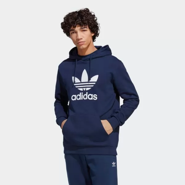 imageadidas Originals Mens Adicolor Essentials Trefoil HoodieNight Indigo