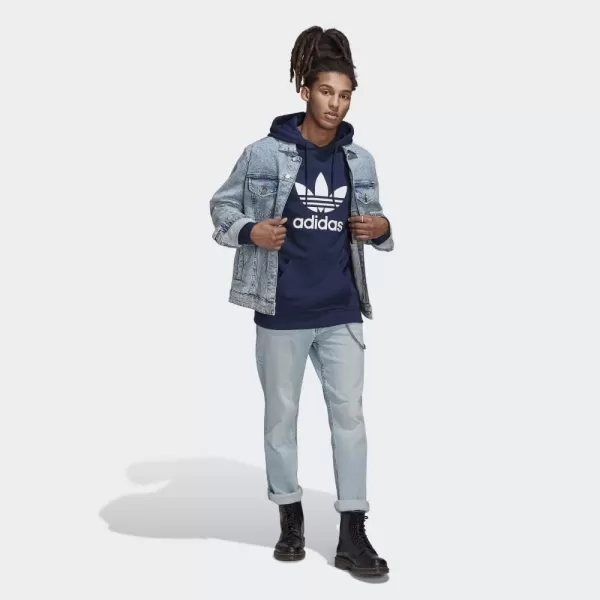 imageadidas Originals Mens Adicolor Essentials Trefoil HoodieNight Indigo 2022