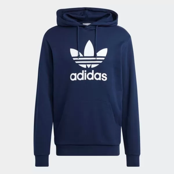 imageadidas Originals Mens Adicolor Essentials Trefoil HoodieNight Indigo