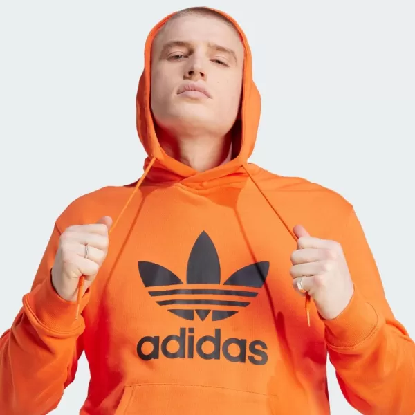 imageadidas Originals Mens Adicolor Essentials Trefoil HoodieSemi Impact OrangeBlack