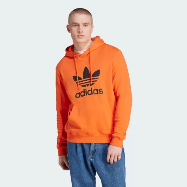 imageadidas Originals Mens Adicolor Essentials Trefoil HoodieSemi Impact OrangeBlack