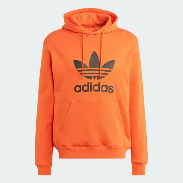 imageadidas Originals Mens Adicolor Essentials Trefoil HoodieSemi Impact OrangeBlack