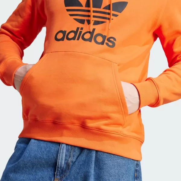 imageadidas Originals Mens Adicolor Essentials Trefoil HoodieSemi Impact OrangeBlack