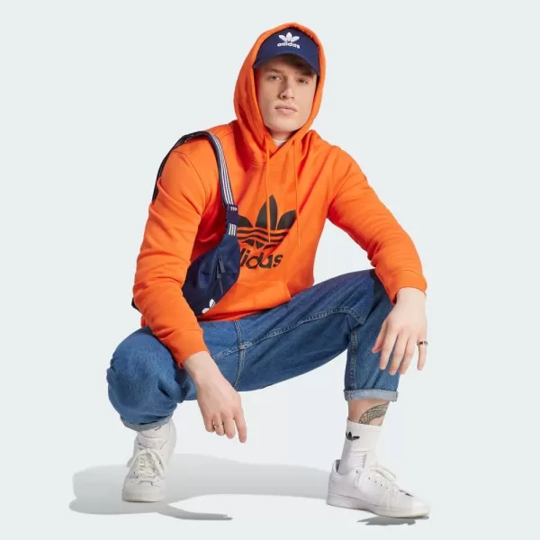 imageadidas Originals Mens Adicolor Essentials Trefoil HoodieSemi Impact OrangeBlack