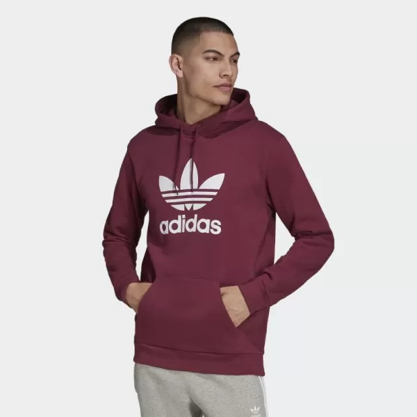 imageadidas Originals Mens Adicolor Essentials Trefoil HoodieVictory CrimsonWhite