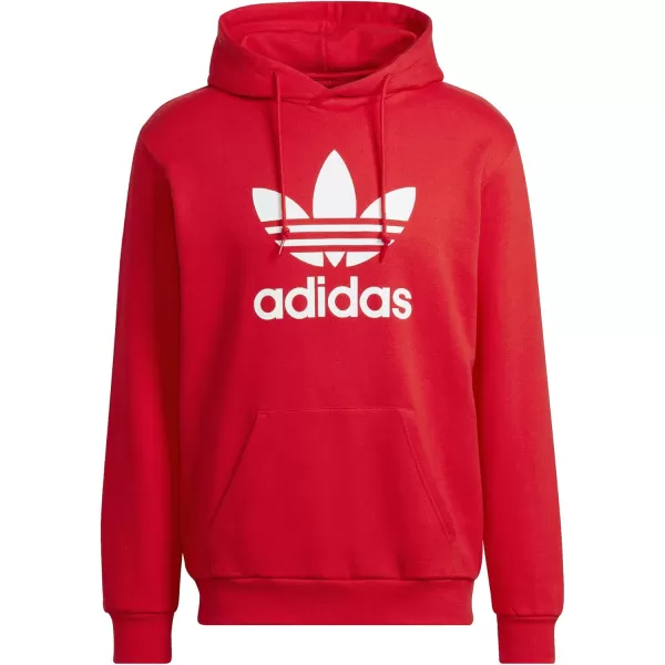 imageadidas Originals Mens Adicolor Essentials Trefoil HoodieVivid RedWhite