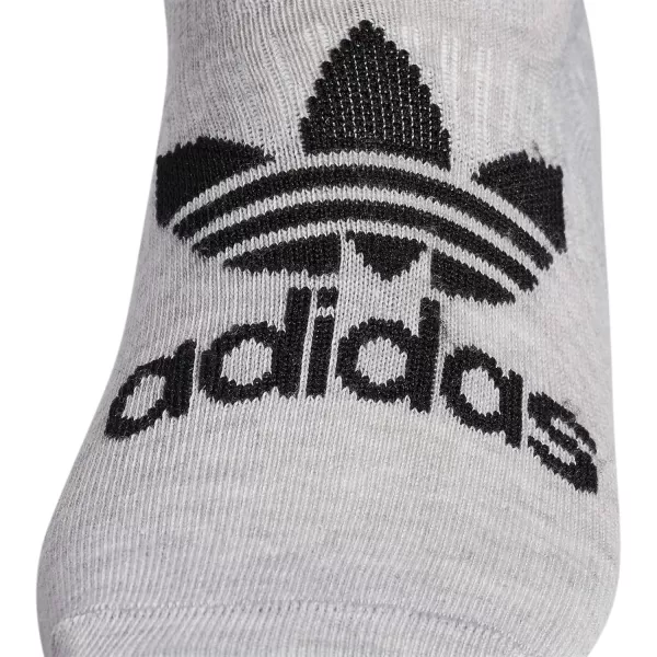 imageadidas Originals Mens Classic Trefoil Superlite Super No Show Socks 6PairHeather GreyWhiteBlack