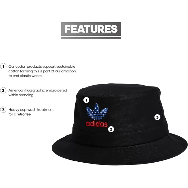 imageadidas Originals Unisex Adult Washed Bucket HatBlack