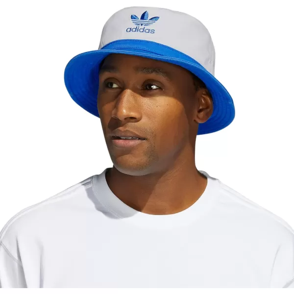 imageadidas Originals Unisex Adult Washed Bucket HatWhiteBluebirdBluebird