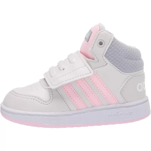 adidas UnisexChild Hoops Mid 20 Basketball ShoesDark GreyPinkHalo Silver