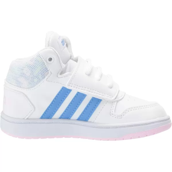 adidas UnisexChild Hoops Mid 20 Basketball ShoesWhiteReal BlueClear Pink