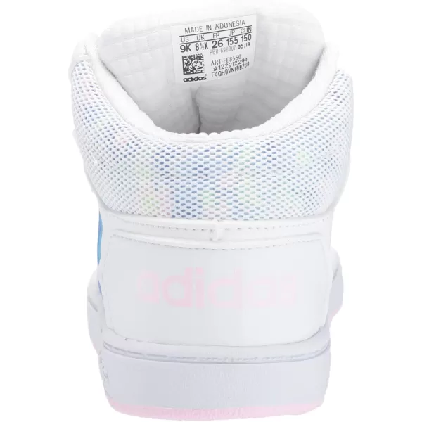 adidas UnisexChild Hoops Mid 20 Basketball ShoesWhiteReal BlueClear Pink