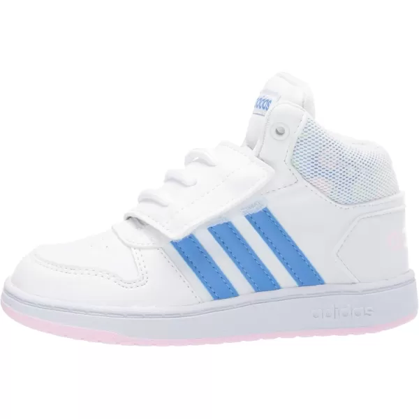 adidas UnisexChild Hoops Mid 20 Basketball ShoesWhiteReal BlueClear Pink