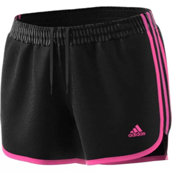 adidas Womens Marathon 20 ShortsBlackScreaming Pink