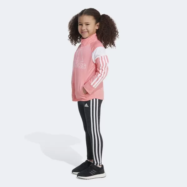 adidas girls 2 Piece Tricot Jacket ampamp Tight SetAcid Red