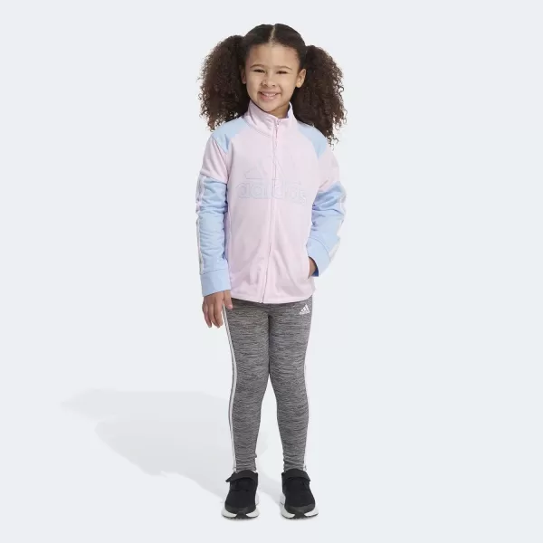 adidas girls 2 Piece Tricot Jacket ampamp Tight SetClear Pink