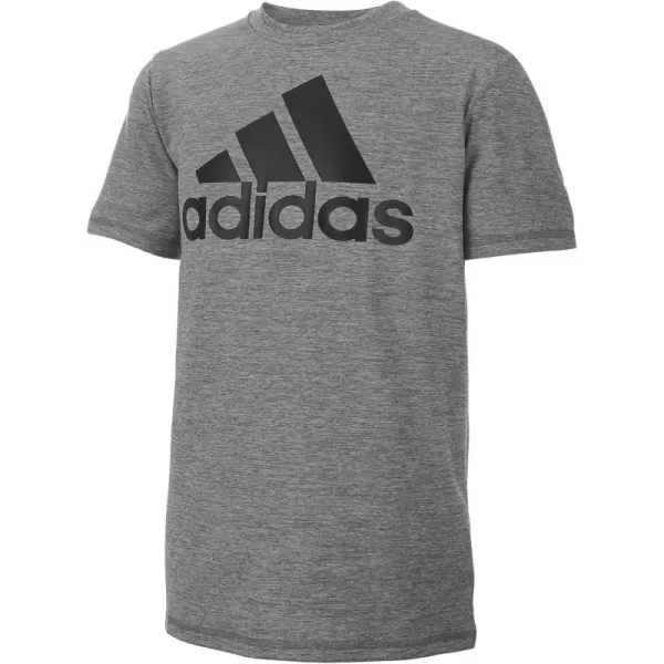 adidas Boys Short Sleeve Aeroready Performance Logo Tee TShirtDark Gray