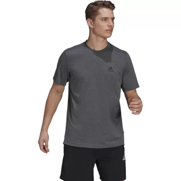 adidas Mens Aeroready Designed 2 Move Feelready Sport TeeDark Grey HeatherBlack