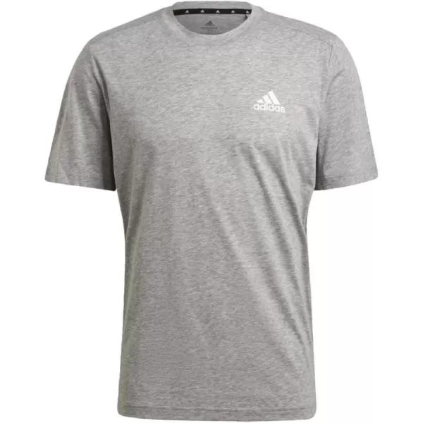 adidas Mens Aeroready Designed 2 Move Feelready Sport TeeMedium Grey Heather  White