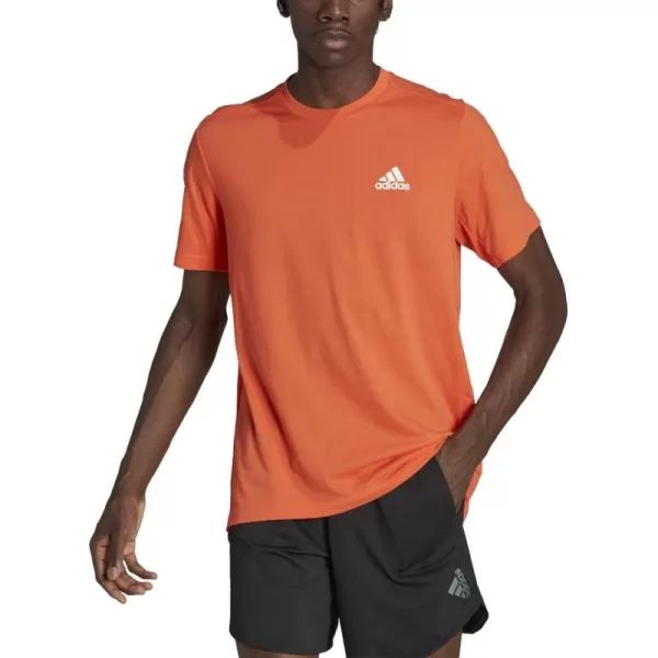 adidas Mens Aeroready Designed 2 Move Feelready Sport TeeSemi Impact OrangeWhite