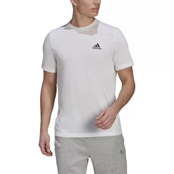 adidas Mens Aeroready Designed 2 Move Feelready Sport TeeWhiteBlack