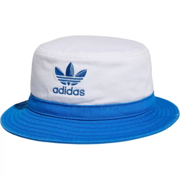 imageadidas Originals Unisex Adult Washed Bucket HatWhiteBluebirdBluebird