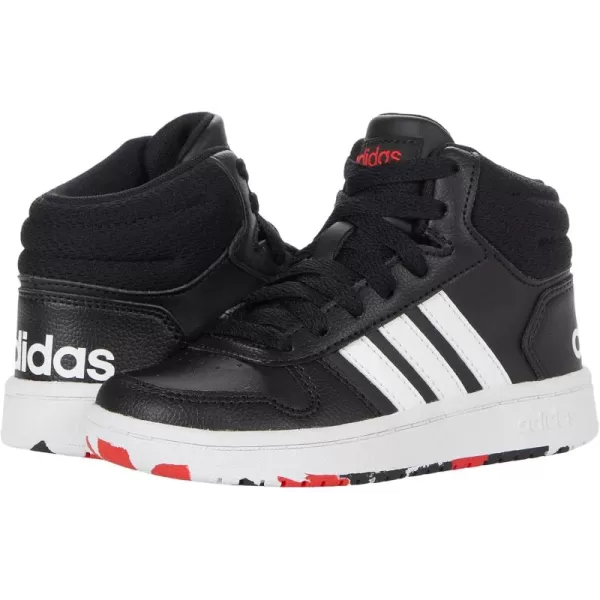 adidas UnisexChild Hoops Mid 20 Basketball ShoesBlackWhiteVivid Red 1