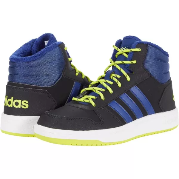 adidas UnisexChild Hoops Mid 20 Basketball ShoesCore Blackvictory Blueacid Yellow